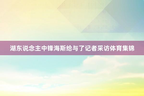 湖东说念主中锋海斯给与了记者采访体育集锦