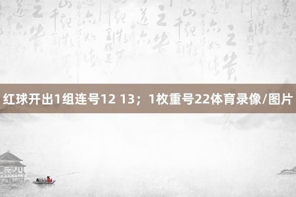 红球开出1组连号12 13；1枚重号22体育录像/图片